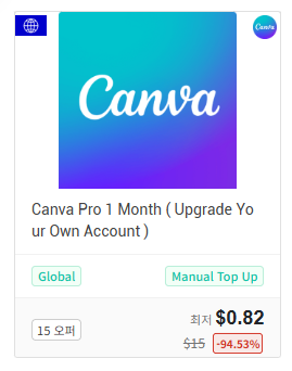 캔바 Pro 실제 가격